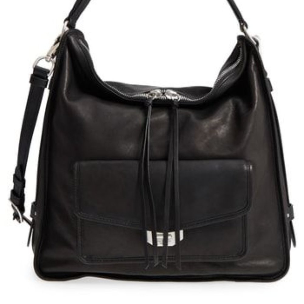 Rag and Bone Field Hobo Goat leather new black